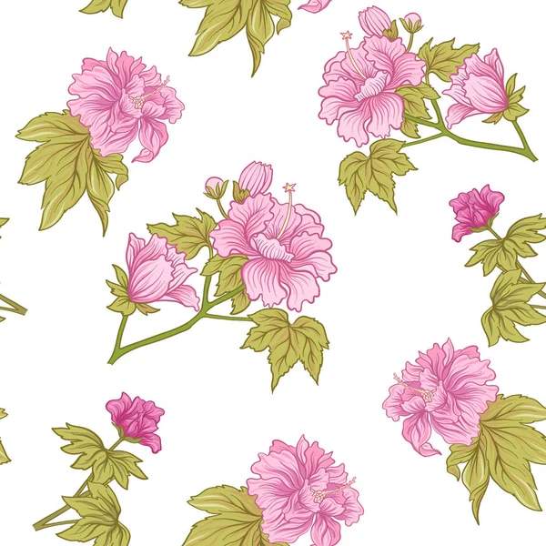 Modèle sans couture avec pivoine rose dans le style japonais. Stock vectoriel — Image vectorielle
