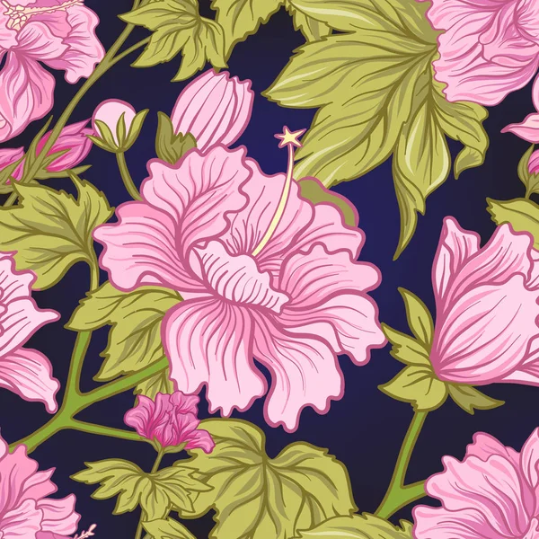 Japon tarzı pembe Şakayık ile Seamless modeli. Vektör hisse senedi