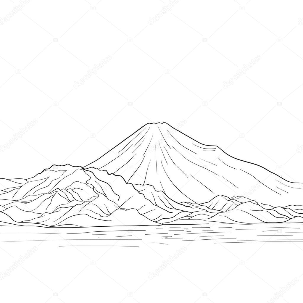 Featured image of post Mount Fuji Line Drawing It never tires our eyes to look up to the lofty peak of mount fuji