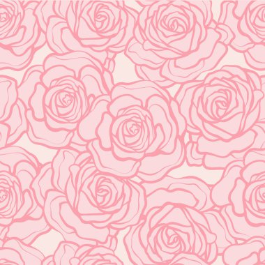 Gül çiçek seamless modeli. Pembe gül pembe bir arka plan üzerinde. Tanrı'nın askerleri