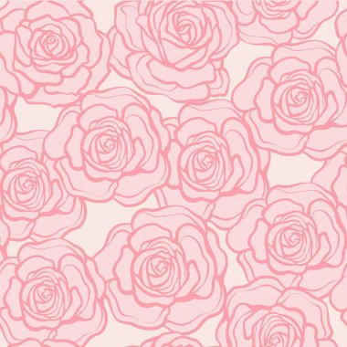 Gül çiçek seamless modeli. Pembe gül pembe bir arka plan üzerinde. Tanrı'nın askerleri