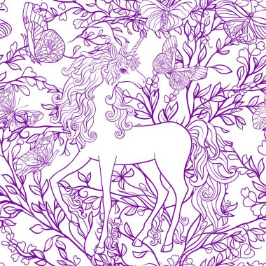 Çok renkli yele ve gül çiçek olan at. Sorunsuz esen