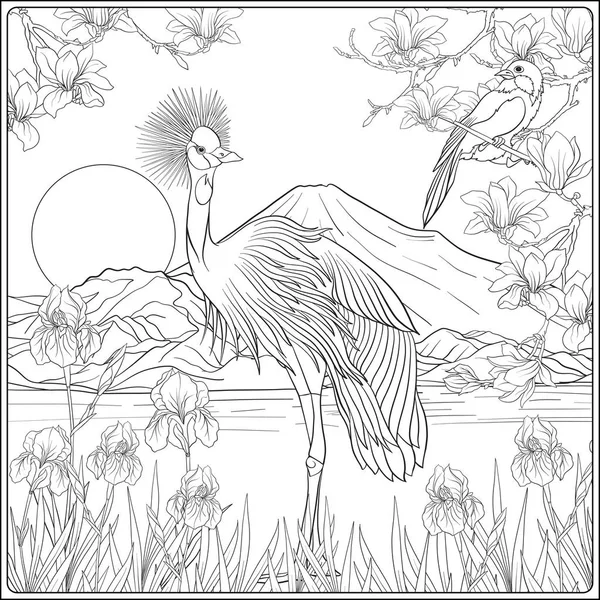 Japon yatay, Fuji Dağı ve gelenek çiçek ve bir b