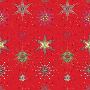 Dikişsiz desen, arka plan dekoratif yıldız ile.