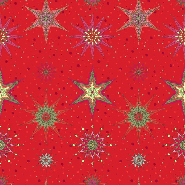 Seamless pattern, background with decorative stars. — Stock Vector