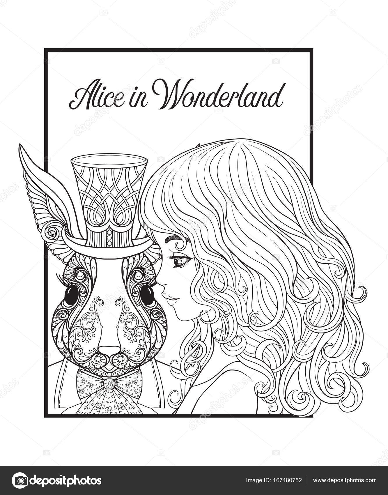 Haas Of Konijn In De Hoed Van Het Sprookje Alice In Wonderla