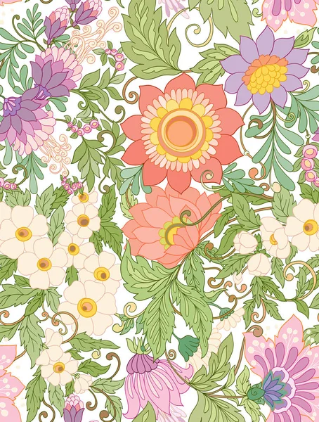 Dikişsiz desen, soyut dekoratif yaz flo ile arka plan