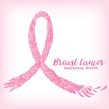 Meme Kanseri Bilinçlendirme ay dekoratif pembe şerit. Stok satırı