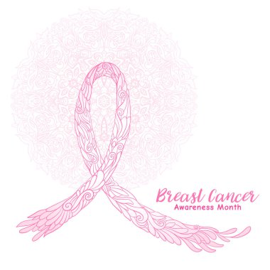 Meme Kanseri Bilinçlendirme ay dekoratif pembe şerit üzerinde Dekorasy