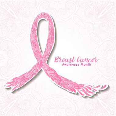 Meme Kanseri Bilinçlendirme ay dekoratif pembe şerit. Stok satırı