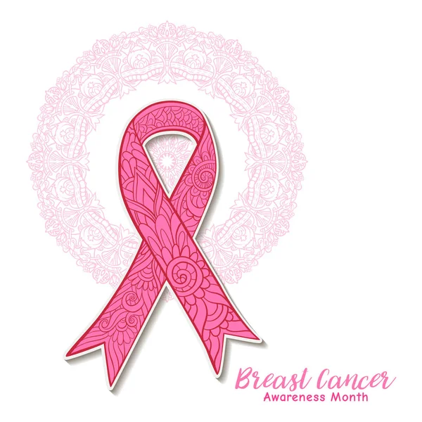 Meme Kanseri Bilinçlendirme ay dekoratif pembe şerit üzerinde Dekorasy