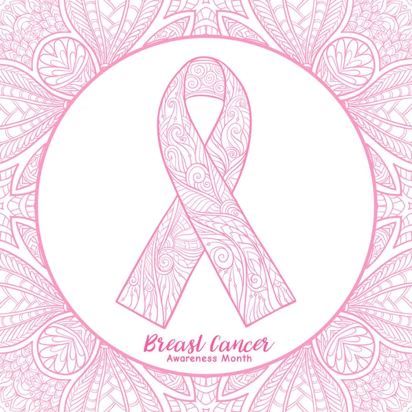 Meme Kanseri Bilinçlendirme ay dekoratif pembe şerit üzerinde Dekorasy