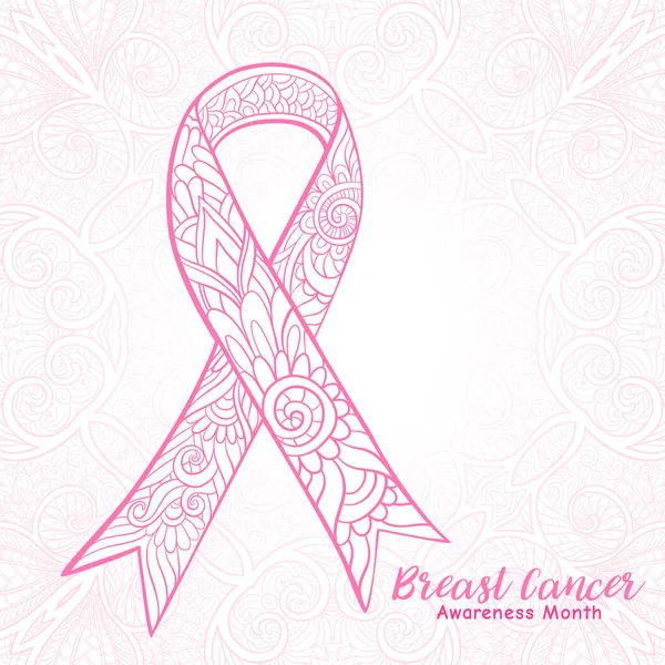 Meme Kanseri Bilinçlendirme ay dekoratif pembe şerit. Stok satırı