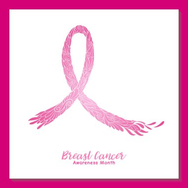 Meme Kanseri Bilinçlendirme ay dekoratif pembe şerit üzerinde Dekorasy