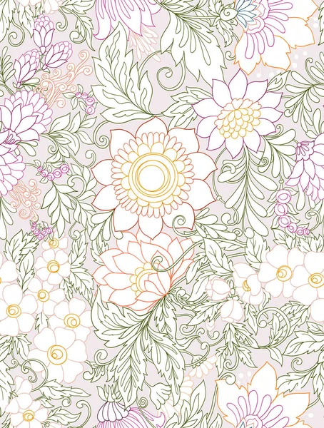 Nahtlose Muster, Hintergrund mit abstrakten dekorativen Sommer flo — Stockvektor