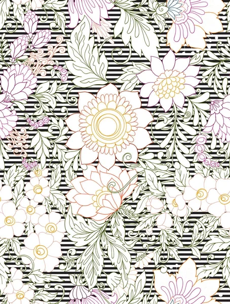 Dikişsiz desen, soyut dekoratif yaz flo ile arka plan