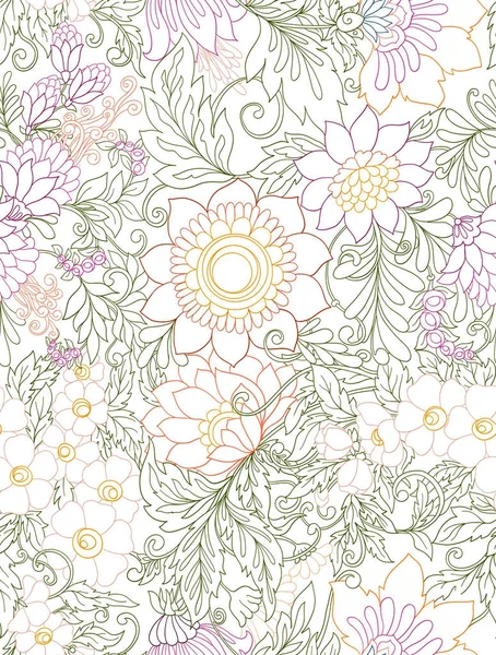 Dikişsiz desen, soyut dekoratif yaz flo ile arka plan