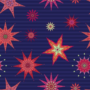 Dikişsiz desen, arka plan dekoratif yıldız ile.