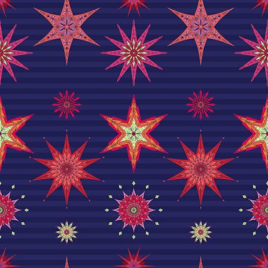Dikişsiz desen, arka plan dekoratif yıldız ile.