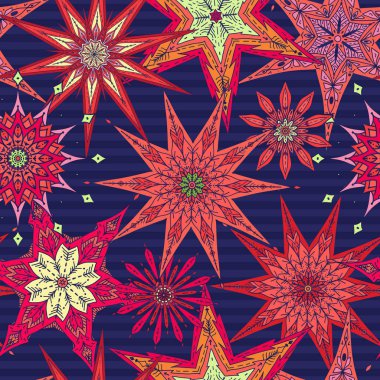 Dikişsiz desen, arka plan dekoratif yıldız ile.