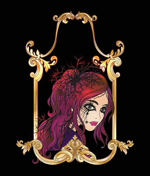 Halloween veya gün de güzel bir genç kız portresi