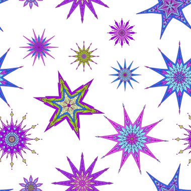 Dikişsiz desen, arka plan dekoratif yıldız ile.