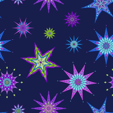 Dikişsiz desen, arka plan dekoratif yıldız ile.