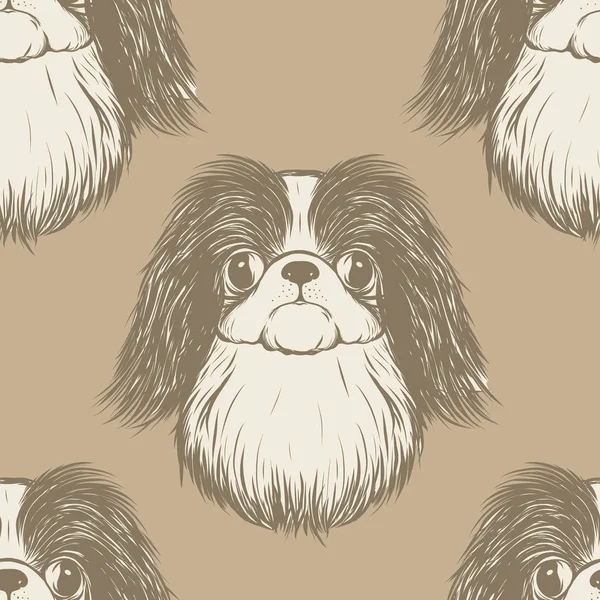 Dog Head'a, siyah-beyaz grafik çizim ile Seamless Modeli.