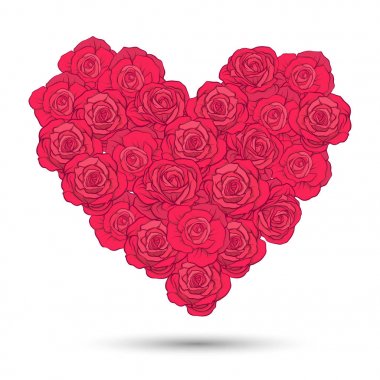 Gül buket Sevgililer günü veya düğün için yapılan kalp sevmek.
