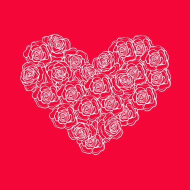 Gül buket Sevgililer günü veya düğün için yapılan kalp sevmek.