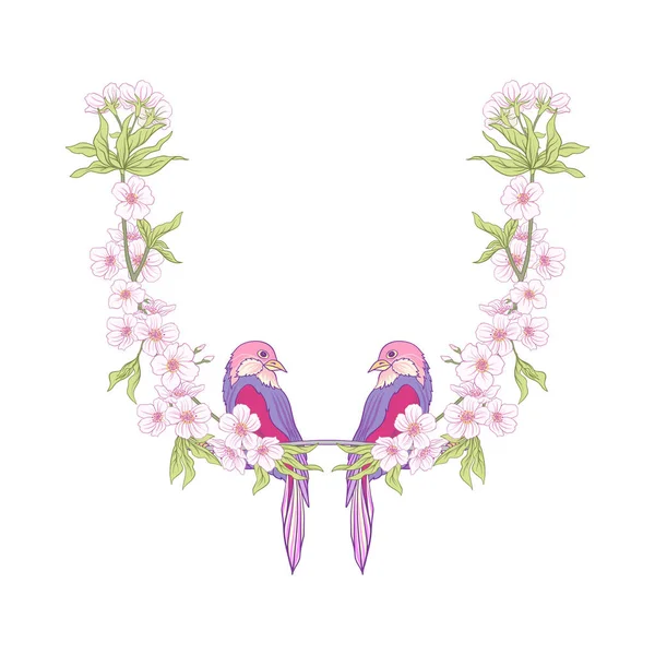 Boyun hattı nakış tasarımları bir desen çiçek ve branc ile