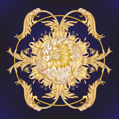 Ortaçağ çiçek Kraliyet desenli.