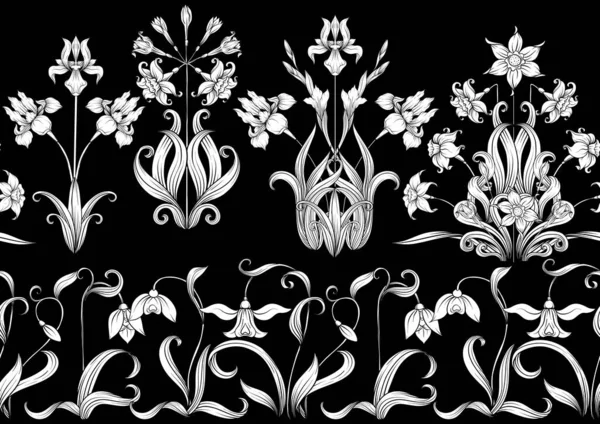 Printemps fleurs motif sans couture . — Image vectorielle