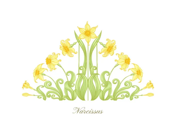 Ilustración a color de Narciso — Vector de stock