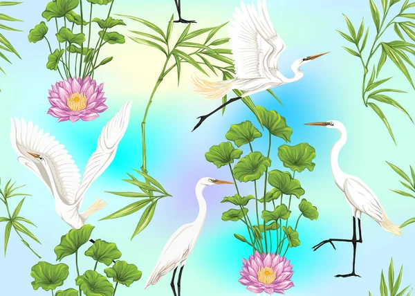 Безшовний візерунок, фон з тропічними рослинами — стоковий вектор