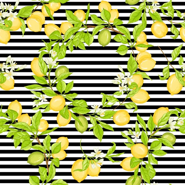 Zitronenzweig mit Zitronen — Stockvektor
