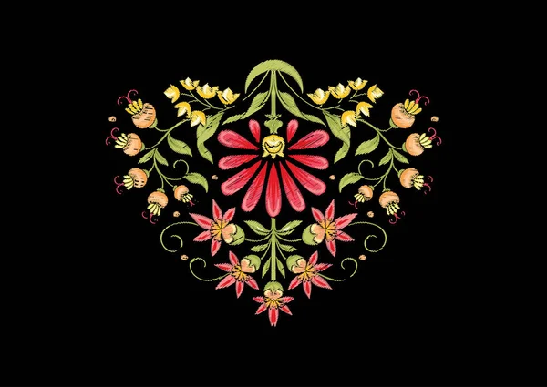 Traditie mughal motief, fantasie bloemen — Stockvector