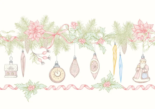Рождественский венок из ели — стоковый вектор