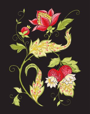 Tasarım için elementler. Fantezi çiçekleri