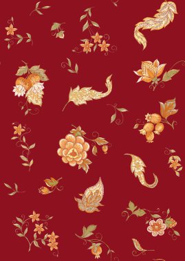 fantezi çiçek seamless modeli