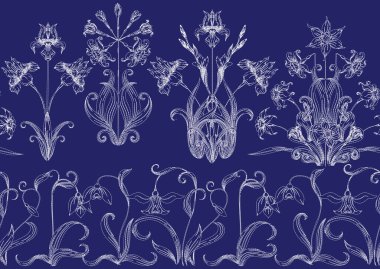 bahar çiçekleri seamless modeli.