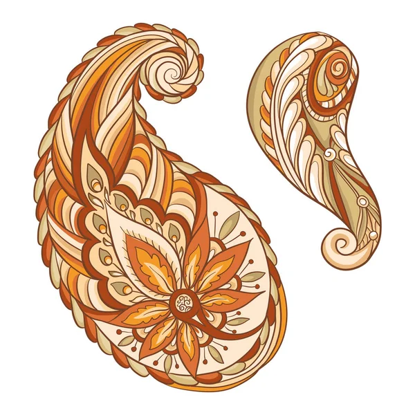 Patrón con paisley tradicional. Vector floral — Archivo Imágenes Vectoriales