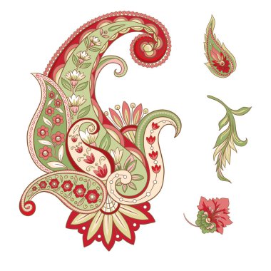 Geleneksel desenli desen. Çiçek vektörü