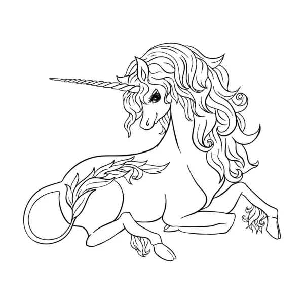 Unicorn. Ilustrasi vektor - Stok Vektor