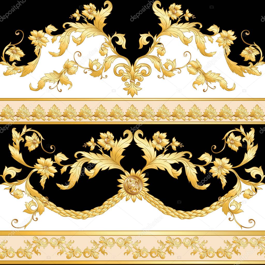 Seamless pattern, background In baroque