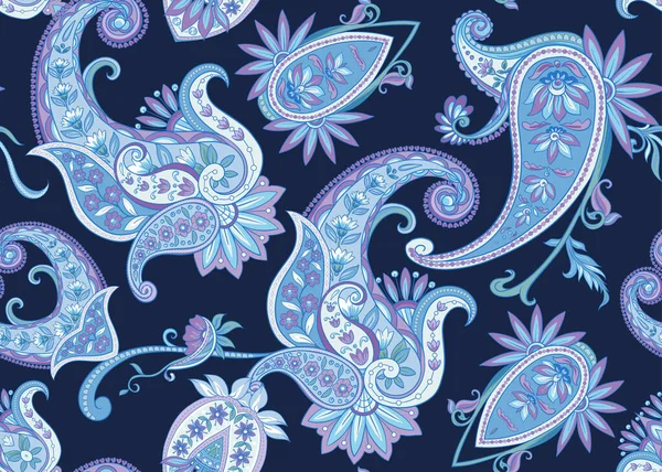 Motif avec paisley traditionnel. Vecteur floral — Image vectorielle