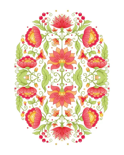 Traditie mughal motief, fantasie bloemen — Stockvector