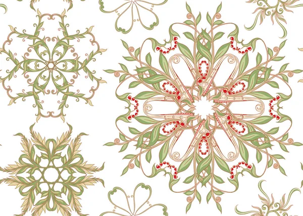 Patrón con paisley tradicional. Vector floral — Archivo Imágenes Vectoriales