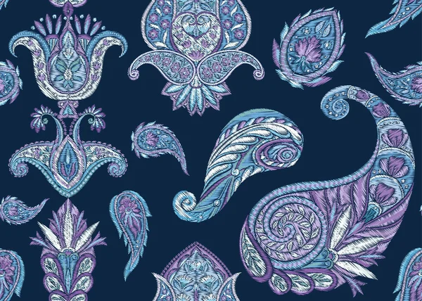 Motif avec paisley traditionnel. Vecteur floral — Image vectorielle