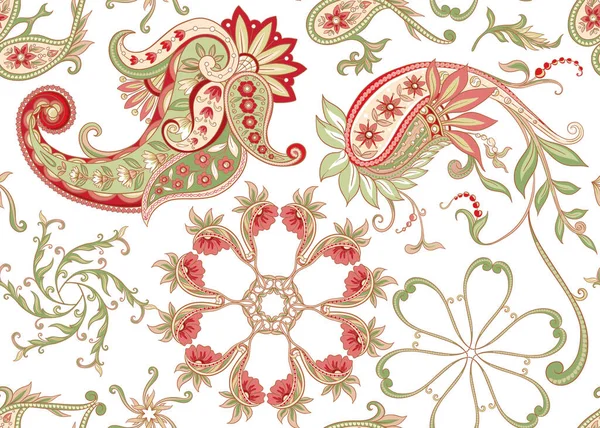 Motif avec paisley traditionnel. Vecteur floral — Image vectorielle